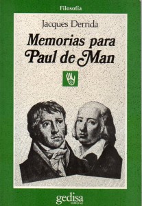 Memorias para Paul de Man, Derrida229