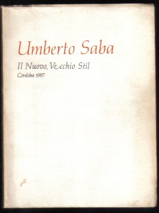 Il Nuovo, Vecchio Stil, Umberto Saba 001